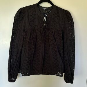 Madewell, new with tags, black long sleeve blouse